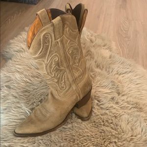 Frye suede cowboy boots